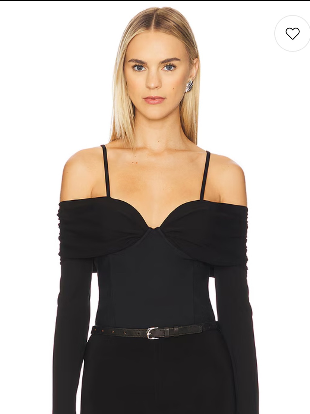 SIMKHAI Hazel Long Sleeve Top Off Shoulder NWT